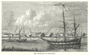 Stara stocznia w Deptford (grawerunek) autorstwa English School