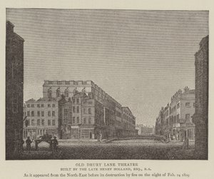 Teatr Old Drury Lane (grawerowanie) autorstwa English School