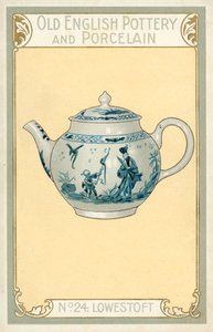 Staroangielska ceramika i porcelana: Lowestoft (kolorowa litografia) autorstwa English School