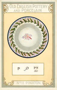 Staroangielska ceramika i porcelana: Pinxton (kolorowa litografia) autorstwa English School