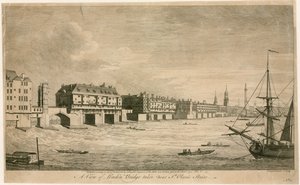 Old London Bridge, z okolic St. Olaves Stairs autorstwa English School