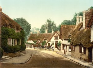 Old Village Shanklin (zdjęcie ręcznie kolorowane) autorstwa English School