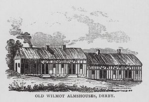 Old Wilmot Almshouse, Derby (grawerowanie) autorstwa English School