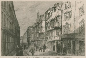 Stare domy na Wych Street w Londynie, niedawno rozebrane autorstwa English School