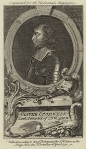 Oliver Cromwell, Lord Protektor Anglii autorstwa English School