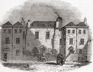 Dom Olivera Cromwella, Clerkenwell Close, Londyn, Anglia, z Old England: A Pictorial Museum, wyd. 1847 autorstwa English School