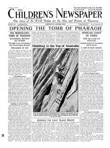 Otwarcie grobowca faraona, ilustracja z „Gazety dla dzieci”, 13 stycznia 1923 (druk gazetowy) autorstwa English School