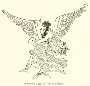 Oreithyia porwana przez Boreas autorstwa English School