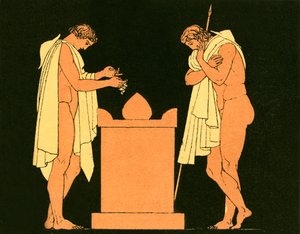 Orestes przy grobie swojego ojca autorstwa English School