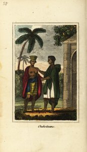 Otaheiteanie lub tubylcy Tahiti w Polinezji autorstwa English School