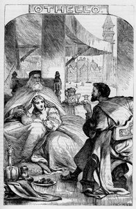 Otello, Maur z Wenecji - Ilustracja w „” Completes by William Shakespeare”” 1866 – Ilustracje i ogólna forma tego wydania zapożyczono z ilustrowanego Szekspira Cassella, opublikowanego w Londynie autorstwa English School