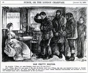 Our Pretty Doctor, opublikowany w Punch Magazine, 1870 autorstwa English School