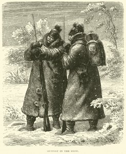 Posterunek w śniegu, październik 1870 autorstwa English School