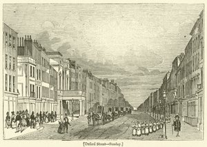 Oxford Street, niedziela (grawerowanie) autorstwa English School