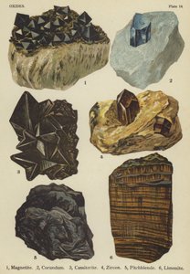 Tlenki, magnetyt, korund, kasyteryt, cyrkon, pitchblende, limonit (kolor lito) autorstwa English School