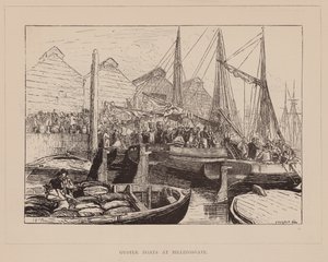 Łodzie ostrygowe na Billingsgate (grawerunek) autorstwa English School