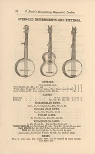 Strona z Ilustrowanego Katalogu Instrumentów Muzycznych G Butlera (rycina) autorstwa English School