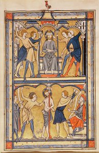 Strona z psałterza, ok. 1270 (tempera na welinie) autorstwa English School