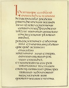 Strona z amiatyńskiej Biblii łacińskiej autorstwa English School