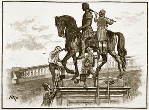 Obraz Król William Black, Dublin, 1822, ilustracja z Cassells Illustrated History of England (zdjęcie w sepii) autorstwa English School