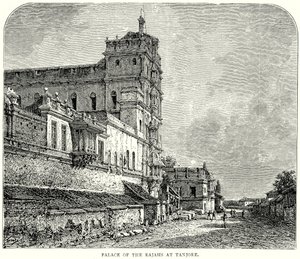 Pałac Radżów w Tanjore (rycina) autorstwa English School
