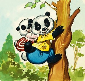 Pandy wspinają się na drzewo autorstwa English School