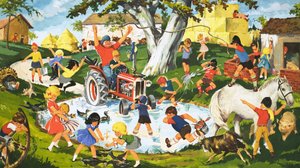 Pandemonium na podwórku gospodarstwa autorstwa English School