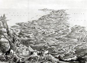 Panoramiczny widok Indii z Himalajów, projekt T. Packer, 1857 autorstwa English School