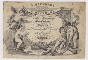 Paper Stainers, Saunders, karta handlowa autorstwa English School