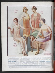 Wykroje papierowe na koszulkę, figi, kamizelki i tarentulle, Moda dla wszystkich, październik autorstwa English School