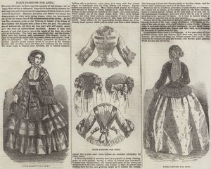 Paris Fashions na kwiecień (grawerowanie) autorstwa English School