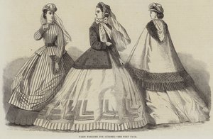 Paris Fashions na październik (grawerowanie) autorstwa English School