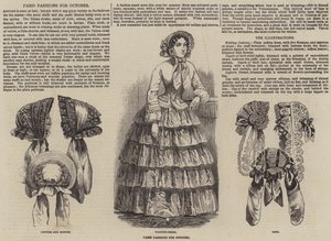 Paris Fashions na październik (grawerowanie) autorstwa English School