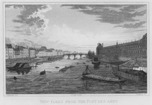 Paryż, Widok z Pont Des Arts (rycina) autorstwa English School