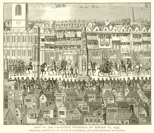 Część procesji koronacyjnej Edwarda VI, 1547 autorstwa English School