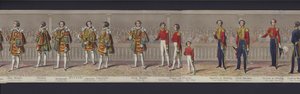 Fragment panoramy ślubu królowej Wiktorii, ok. 1840 r. (akwatinta ręcznie kolorowana) autorstwa English School