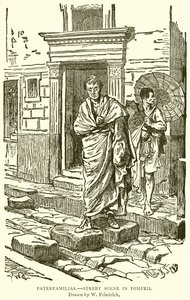 Paterfamilias.--Scena uliczna w Pompejach autorstwa English School
