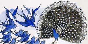 Peacock болон бусад шувууны цэцэг autorstwa English School