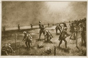 Niebezpieczeństwa związane z okablowaniem: zmarznięte zimnym blaskiem gwiezdnej muszli, 1914-19 autorstwa English School