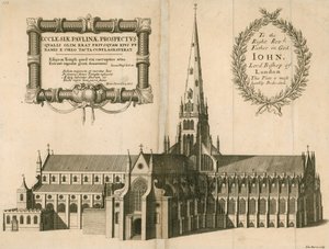 Widok perspektywiczny katedry św. Pawła w Londynie autorstwa English School