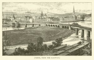 Perth od strony linii kolejowej (rycina) autorstwa English School