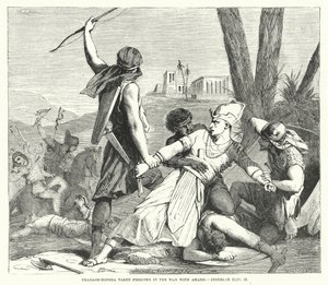 Faraon-Hofra wzięty do niewoli w wojnie z Amazysem, Jeremiasz XLIV, 30 lat (rycina) autorstwa English School