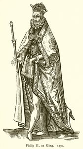 Filip II jako król. 1590 autorstwa English School