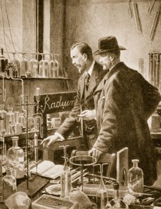 Pierre Curie na czacie z Sir Williamem Ramsay autorstwa English School