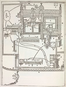 Plan klasztoru benedyktynów w Canterbury autorstwa English School