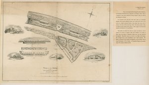 Plan ogrodów zoologicznych, Regents Park, 1827 r. autorstwa English School