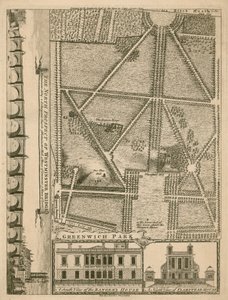 Plan Greenwich Park, Londyn autorstwa English School