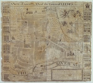 Plan Leeds, zbadany przez Johna Cossinsa, ok. 1730 r autorstwa English School