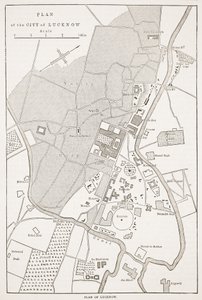 Plan miasta Lucknow, z Cassells Illustrated History of England autorstwa English School