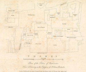 Plan Pałacu Westminsterskiego, Londyn autorstwa English School